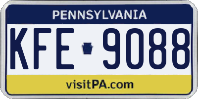 PA license plate KFE9088
