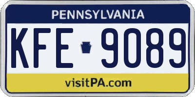 PA license plate KFE9089