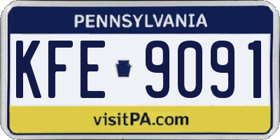 PA license plate KFE9091