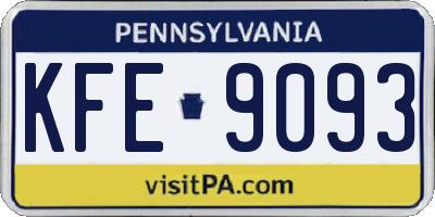 PA license plate KFE9093