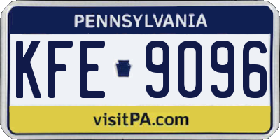 PA license plate KFE9096