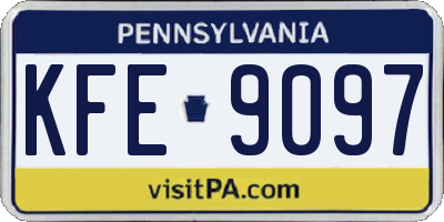 PA license plate KFE9097