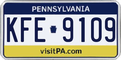 PA license plate KFE9109