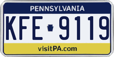 PA license plate KFE9119