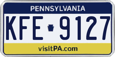 PA license plate KFE9127