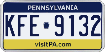 PA license plate KFE9132