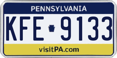 PA license plate KFE9133
