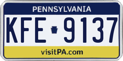 PA license plate KFE9137