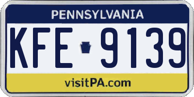 PA license plate KFE9139
