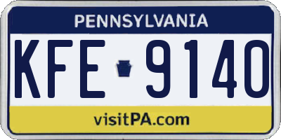 PA license plate KFE9140
