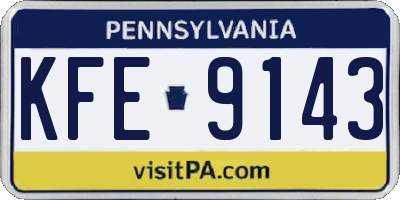 PA license plate KFE9143
