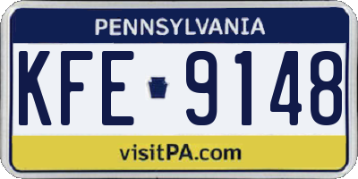 PA license plate KFE9148