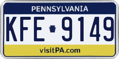 PA license plate KFE9149