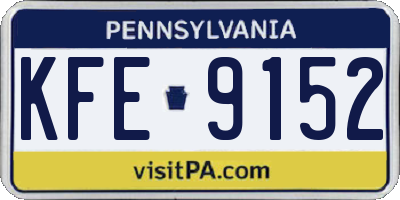 PA license plate KFE9152