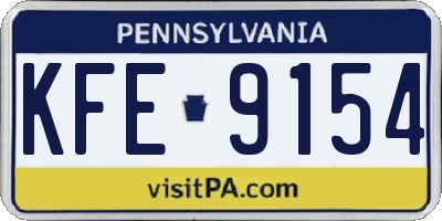 PA license plate KFE9154