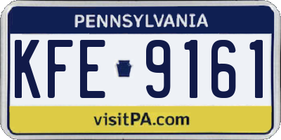 PA license plate KFE9161