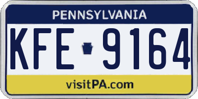 PA license plate KFE9164