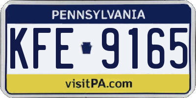 PA license plate KFE9165