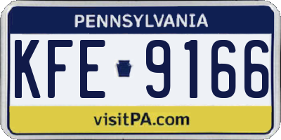 PA license plate KFE9166