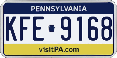 PA license plate KFE9168