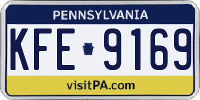 PA license plate KFE9169