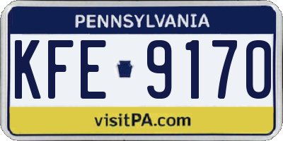 PA license plate KFE9170