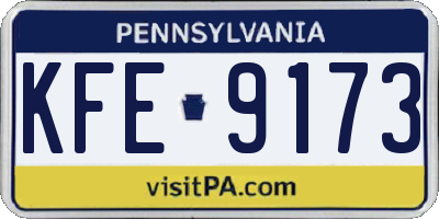 PA license plate KFE9173