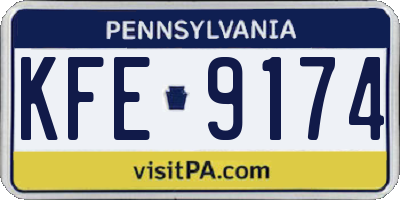 PA license plate KFE9174