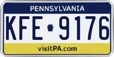 PA license plate KFE9176