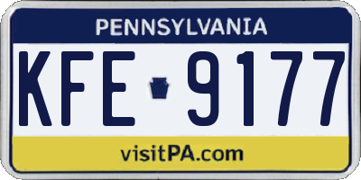 PA license plate KFE9177