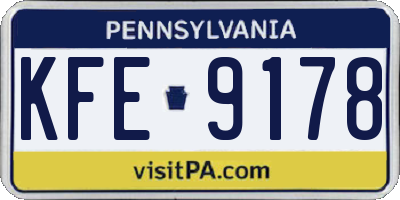 PA license plate KFE9178