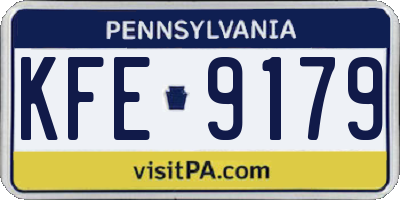 PA license plate KFE9179