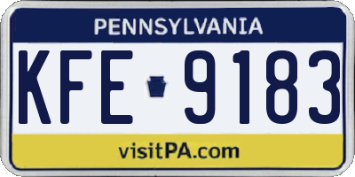 PA license plate KFE9183