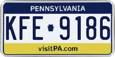 PA license plate KFE9186