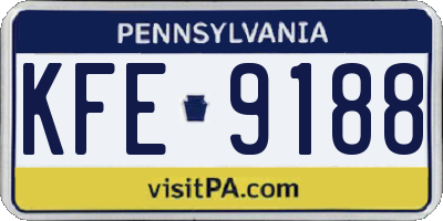 PA license plate KFE9188
