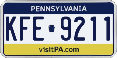 PA license plate KFE9211