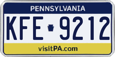 PA license plate KFE9212