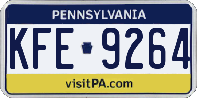 PA license plate KFE9264