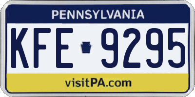 PA license plate KFE9295
