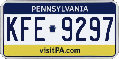 PA license plate KFE9297