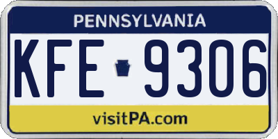 PA license plate KFE9306