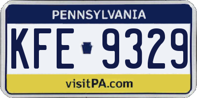 PA license plate KFE9329