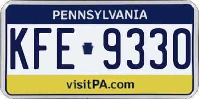 PA license plate KFE9330