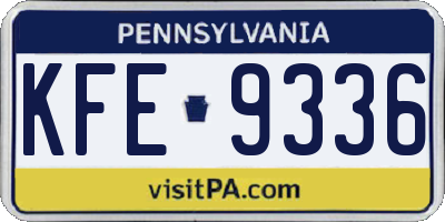 PA license plate KFE9336