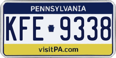 PA license plate KFE9338