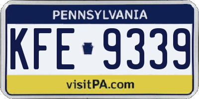 PA license plate KFE9339