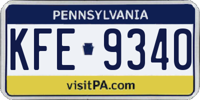 PA license plate KFE9340