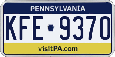 PA license plate KFE9370