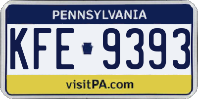 PA license plate KFE9393