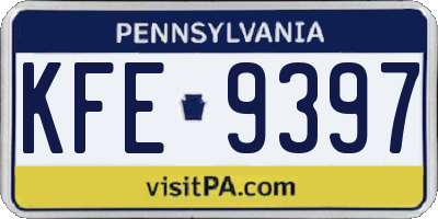 PA license plate KFE9397